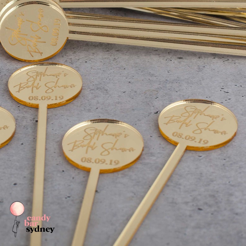 Personalised Drink Stirrers Style 5 Candy Bar Sydney